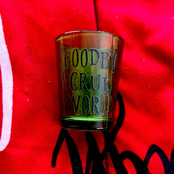 Hocus pocus goodbye cruel world shot glass - Picture 1 of 3